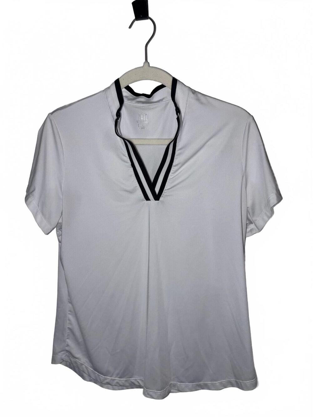White Black Tail Golf Pickleball Tennis V neck NWOT